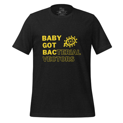 Mischievous Microbes - Graphic T-shirt - Baby Got Bac in Yellow (Unisex Tshirt for Scientists)