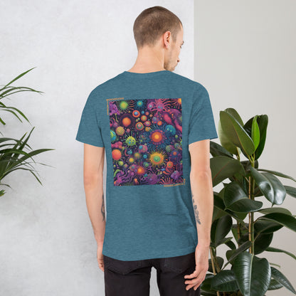 Mischievous Microbes - Graphic T-shirt - Hidden Worlds Design N.01 (Unisex Tshirt for Scientists)