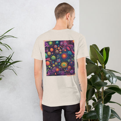 Mischievous Microbes - Graphic T-shirt - Hidden Worlds Design N.01 (Unisex Tshirt for Scientists)