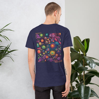 Mischievous Microbes - Graphic T-shirt - Hidden Worlds Design N.01 (Unisex Tshirt for Scientists)