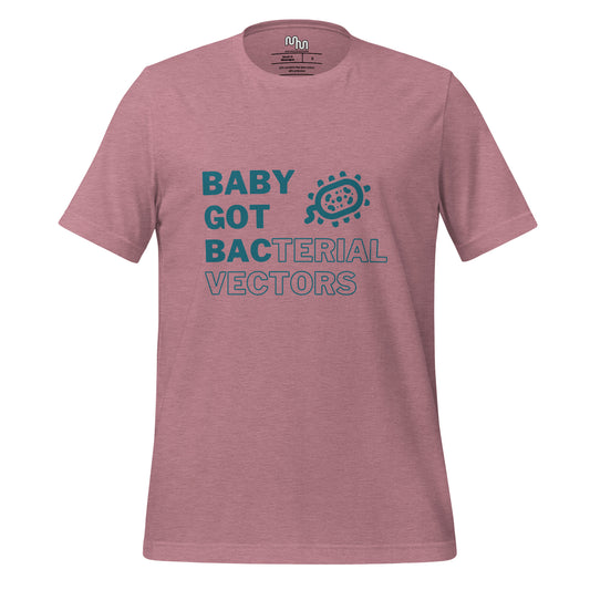 Mischievous Microbes - Graphic T-shirt - Baby Got Bac in Teal (Unisex Tshirt for Scientists)