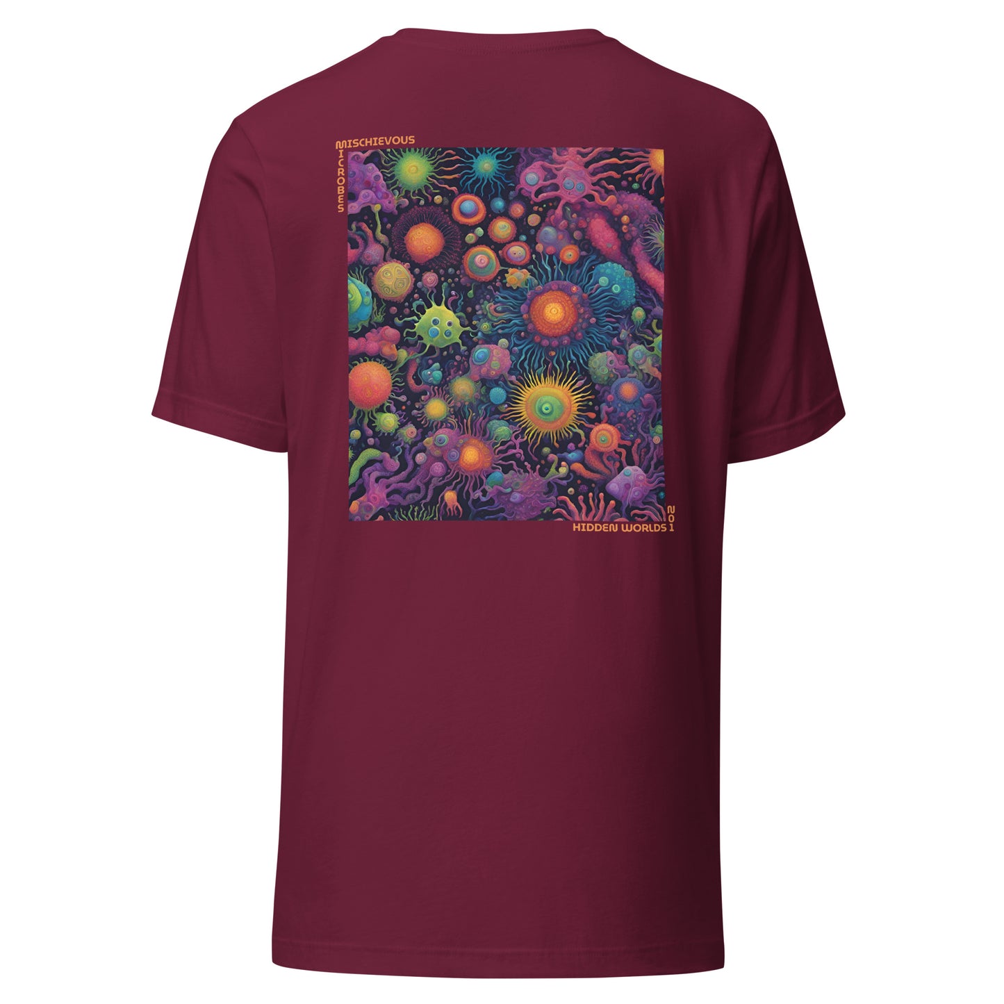 Mischievous Microbes - Graphic T-shirt - Hidden Worlds Design N.01 (Unisex Tshirt for Scientists)