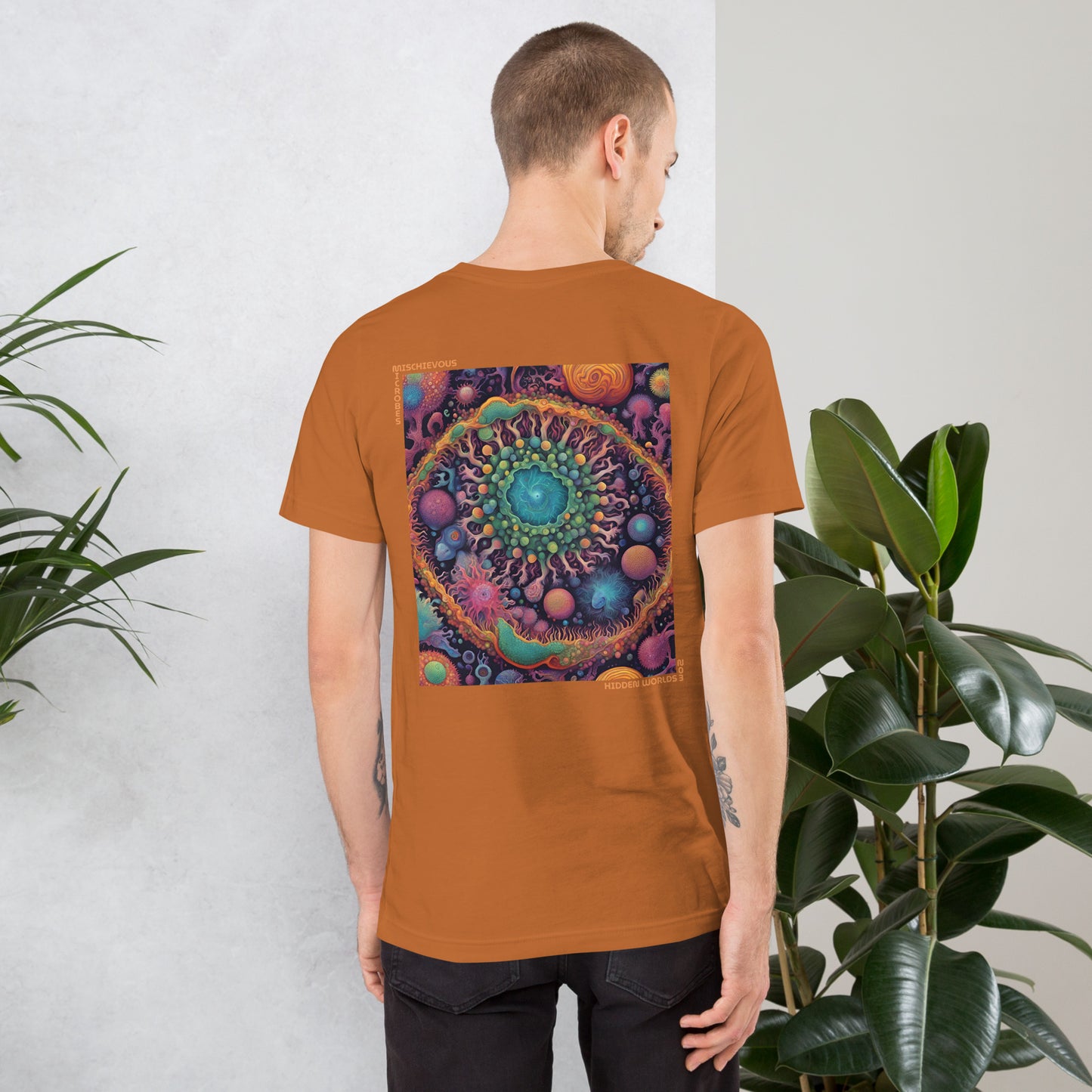 Mischievous Microbes - Graphic T-shirt - Hidden Worlds Design N.03 (Unisex Tshirt for Scientists)