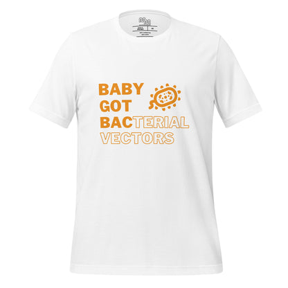 Mischievous Microbes - Graphic T-shirt - Baby Got Bac in Orange (Unisex Tshirt for Scientists)