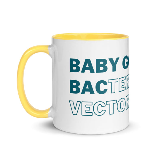 Baby Got Bac - Mug - Teal Text, Yellow Inside