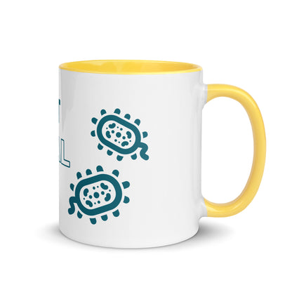 Baby Got Bac - Mug - Teal Text, Yellow Inside